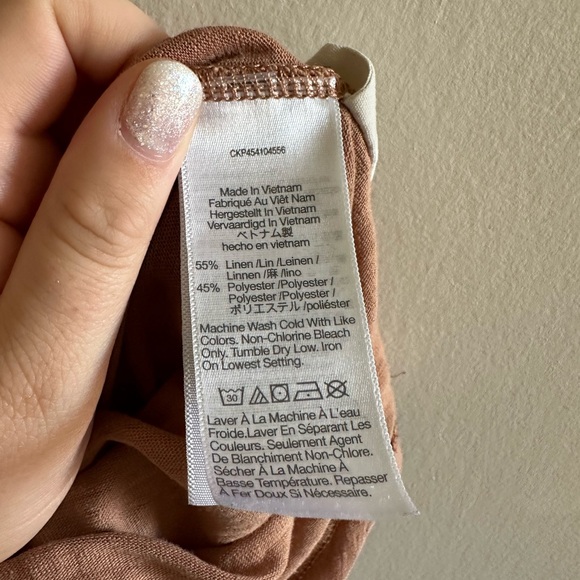 Madewell Linen-Blend Asbury Tee in Light Brown size XS EUC - Picture 9 of 10